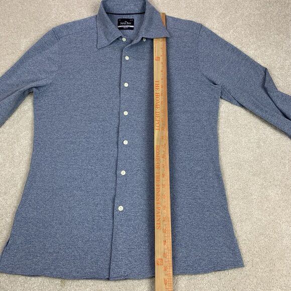 The Savile Row Shirt Mens 15.5 Button Comfort Knit Slim Fit Casual Stretch Gray - Picture 13 of 15